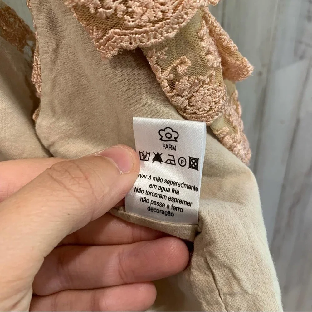 FARM Rio Beige Lace Ruffle Top - Picture 6 of 9